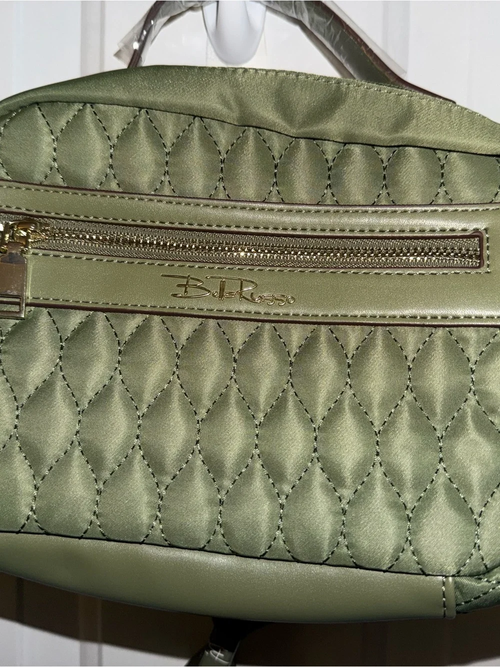 Quilted Tote in Sage Green